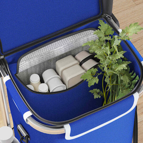 vidaXL Shopping Trolley Blue 36.5 x 46.5 x 100.5 cm Oxford fabric