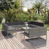 vidaXL 12 Piece Garden Lounge Set with Cushions Poly Rattan Grey