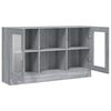 vidaXL Vitrine Cabinet Grey Sonoma 120x30.5x70 cm Engineered Wood