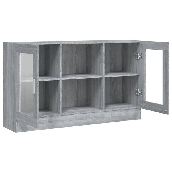 vidaXL Vitrine Cabinet Grey Sonoma 120x30.5x70 cm Engineered Wood