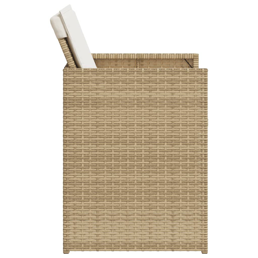 vidaXL Garden Chairs with Cushions 4 pcs Beige Poly Rattan