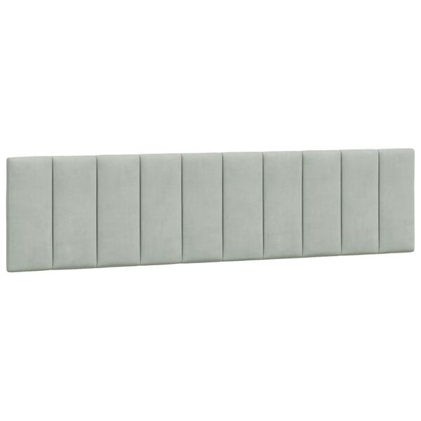 vidaXL Bed Frame with LED without Mattress "Hanko" Light Grey 193x203 cm Velvet
