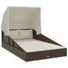 vidaXL Sunbed with Foldable Roof Brown 200x114x128 cm Poly Rattan