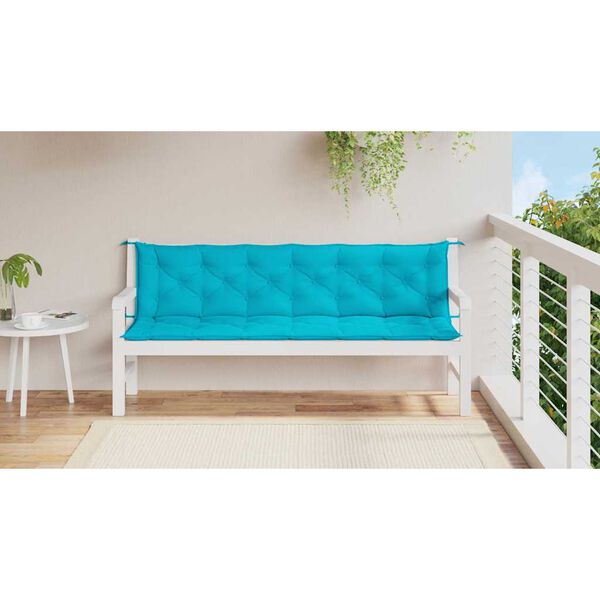 vidaXL Garden Bench Cushions 2pcs Turquoise 200x50x7cm Fabric