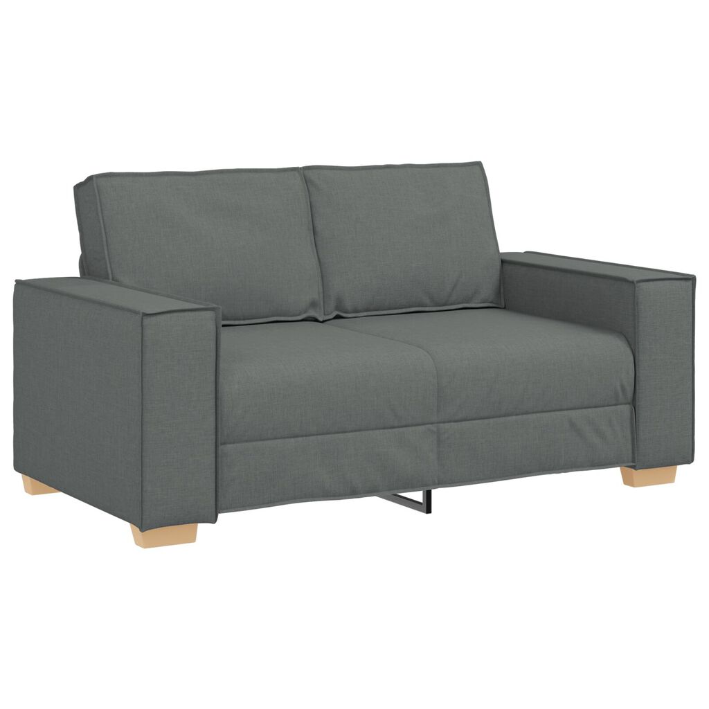 vidaXL 3 Piece Sofa Set with Cushions Dark Grey Fabric
