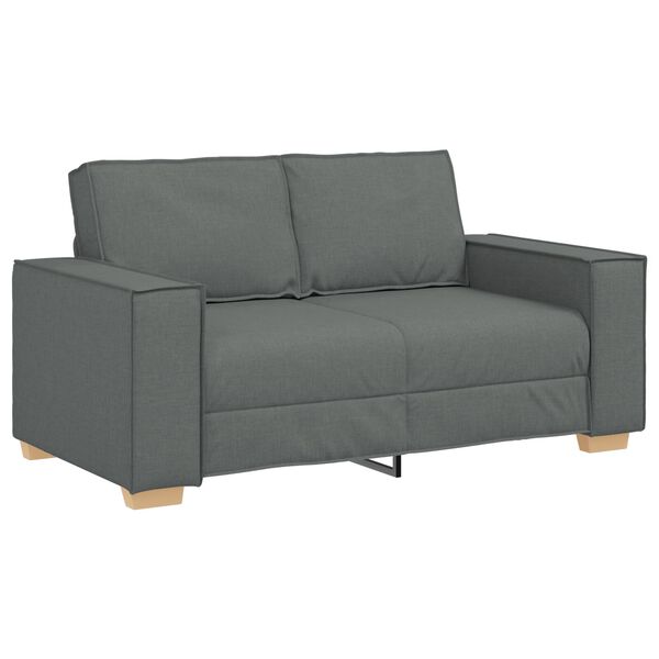 vidaXL 3 Piece Sofa Set with Cushions Dark Grey Fabric