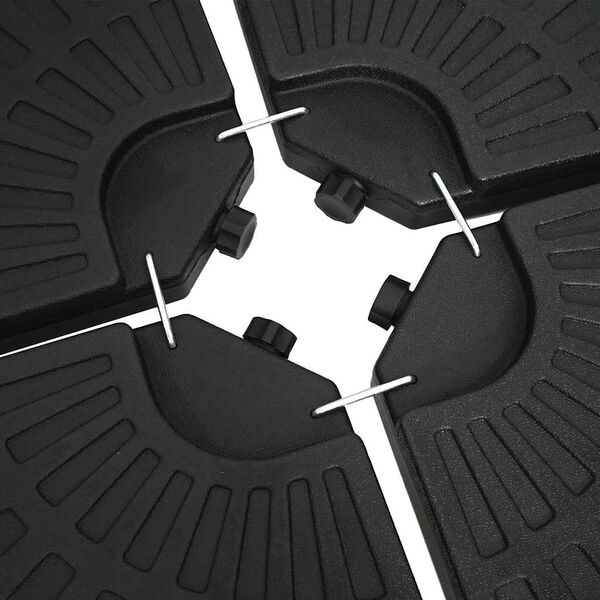 vidaXL Umbrella Base Fan-shaped 4 pcs Black