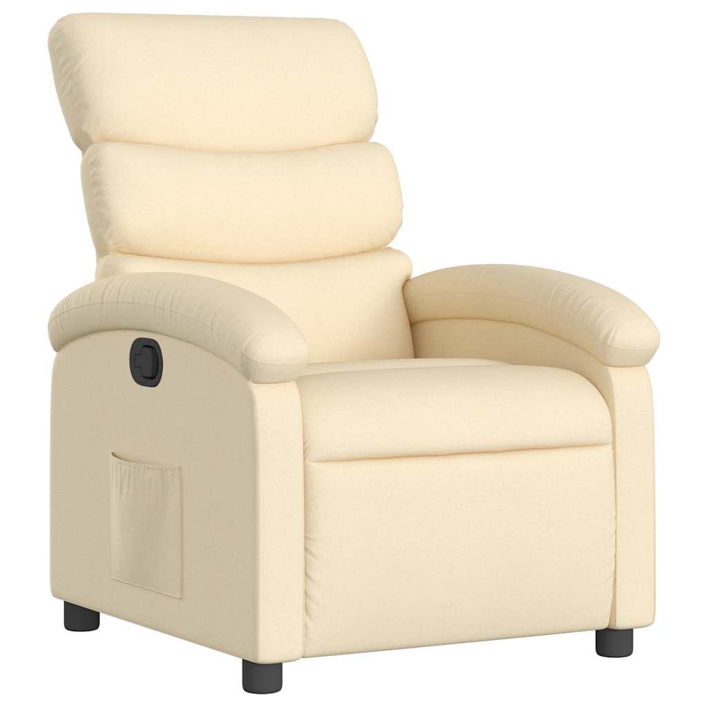 vidaXL Recliner Chair Cream Fabric