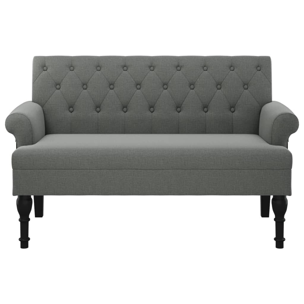 vidaXL Bench with Backrest Dark Grey 120x62x75.5 cm Fabric