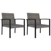 vidaXL 3 Piece Garden Dining Set Poly Rattan Grey