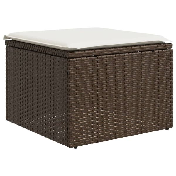 vidaXL 8 Piece Garden Sofa Set with Cushions Brown Poly Rattan