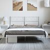vidaXL Metal Bed Frame without Mattress with Headboard White 135x190cm