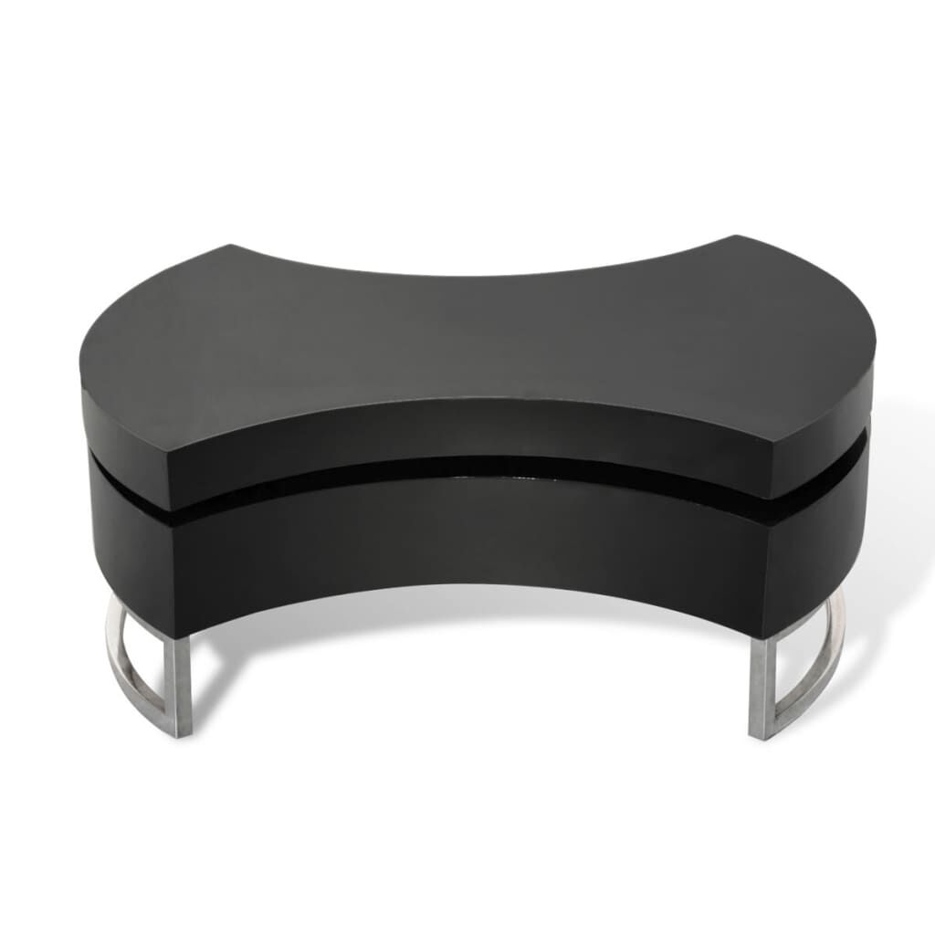 vidaXL Coffee Table Shape-Adjustable High Gloss Black