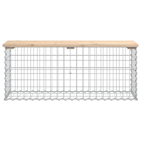 vidaXL Garden Bench Gabion Design 103x31.5x42 cm Solid Wood Pine