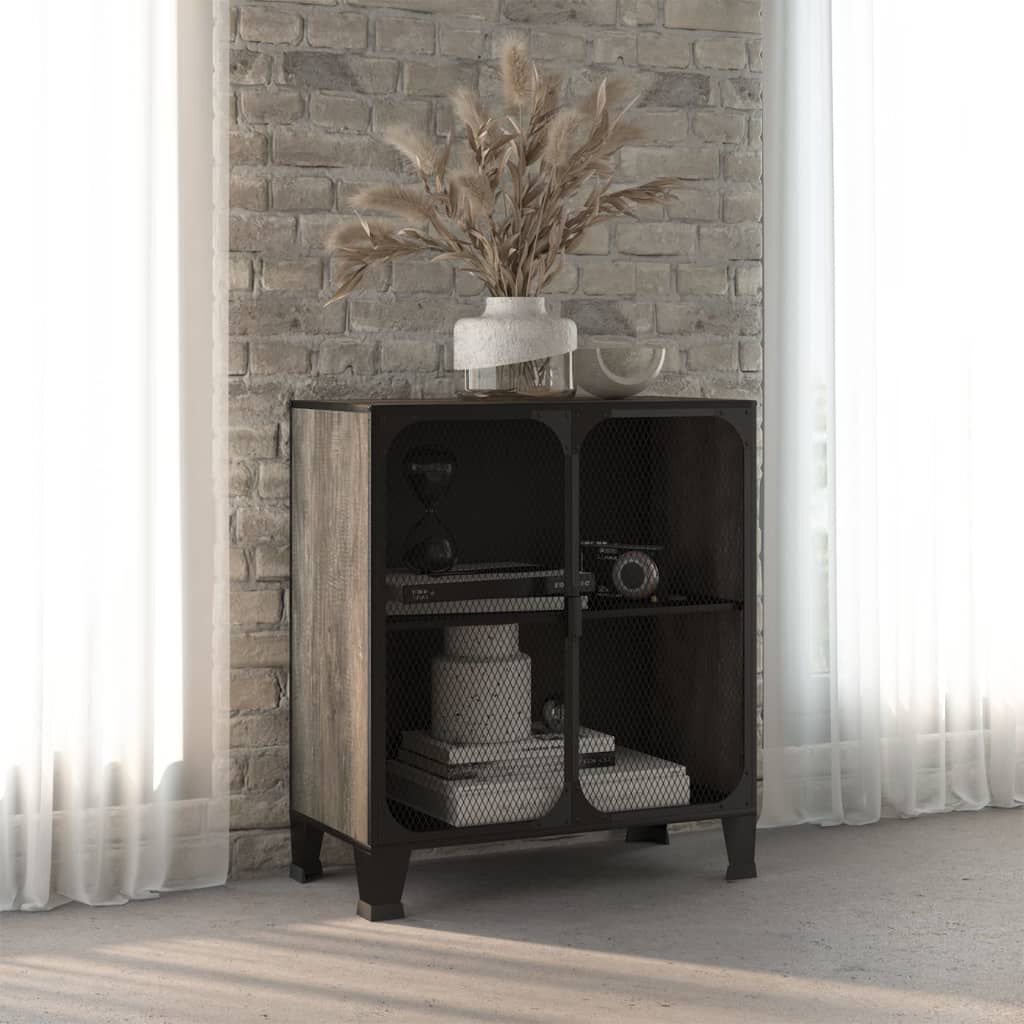 vidaXL Storage Cabinet Grey 72x36x82 cm Metal and MDF