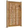 vidaXL Garden Gate 105x130 cm Corten Steel Bamboo Design