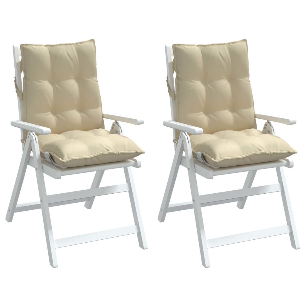 vidaXL Lowback Chair Cushions 2 pcs Beige Oxford Fabric