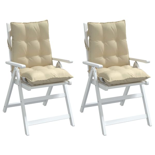 vidaXL Lowback Chair Cushions 2 pcs Beige Oxford Fabric