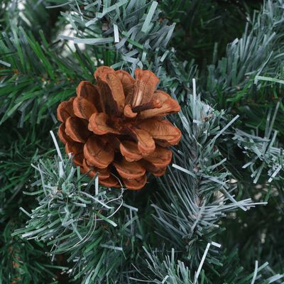 vidaXL Artificial Pre-lit Christmas Tree with Pinecones 210 cm