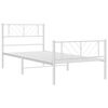 vidaXL Metal Bed Frame without Mattress with Footboard White 100x200cm