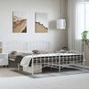 vidaXL Metal Bed Frame without Mattress with Footboard White 183x213cm