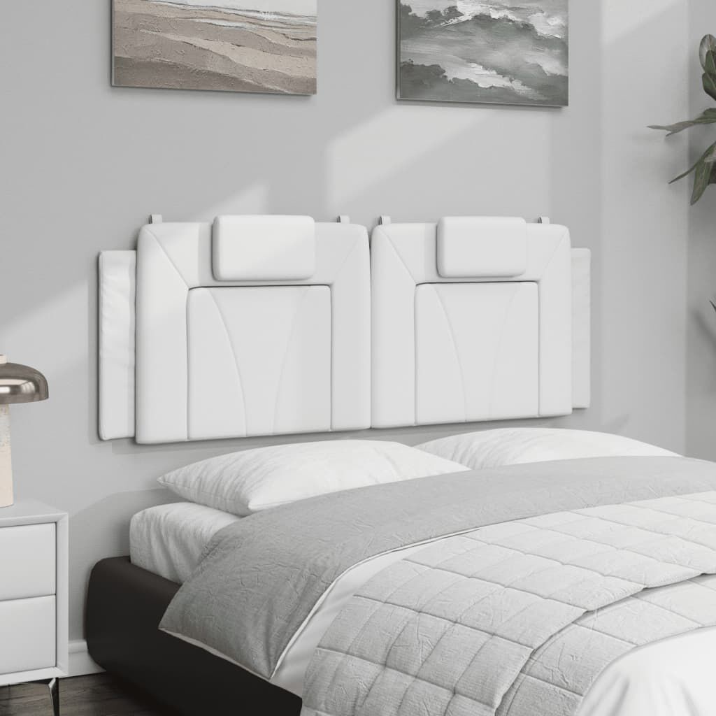 vidaXL Headboard Cushion "Viana" White 152 cm Queen Faux Leather