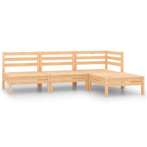 vidaXL 4 Piece Garden Lounge Set Solid Pinewood