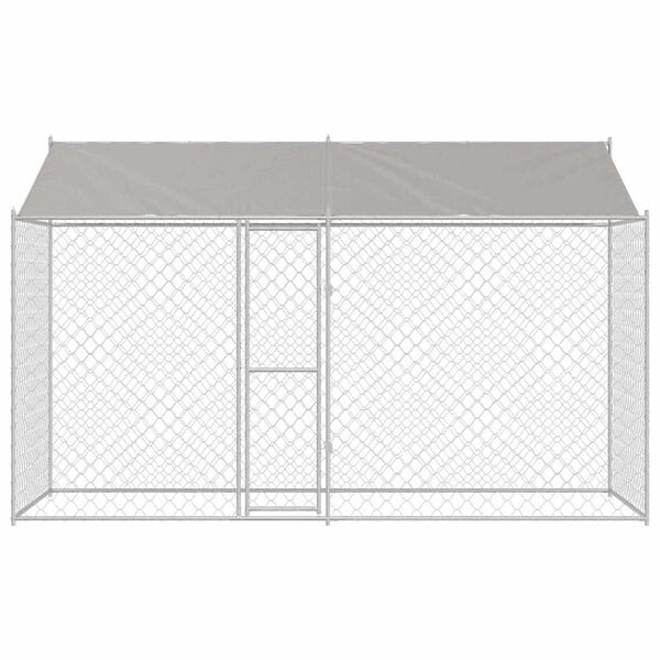 Dog Cage Silver 400 x 200 x 256 cm Galvanised Steel