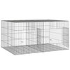 vidaXL 2-Panel Rabbit Cage 110x79x54 cm Galvanised Iron