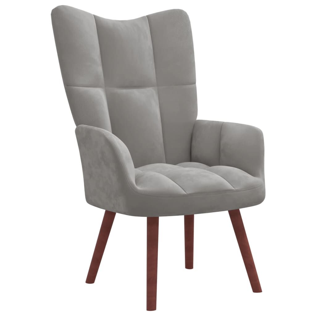 vidaXL Relaxing Chair Light Grey Velvet