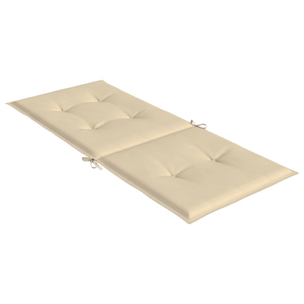 vidaXL Garden Highback Chair Cushions 4 pcs Beige 120x50x3 cm Fabric