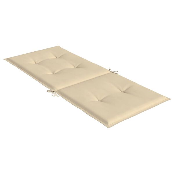 vidaXL Garden Highback Chair Cushions 4 pcs Beige 120x50x3 cm Fabric