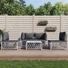 vidaXL 5 Piece Garden Lounge Set with Cushions White Steel