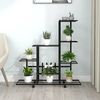 vidaXL Flower Stand with Wheel 94.5x25x92.5 cm Black Metal