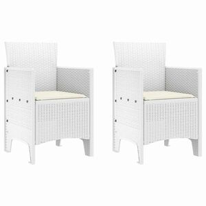 vidaXL Garden Chair 2 pcs White 53 x 49 x 85 cm PP