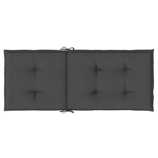 vidaXL Highback Chair Cushions 2 pcs Melange Anthracite 120x50x4 cm Fabric