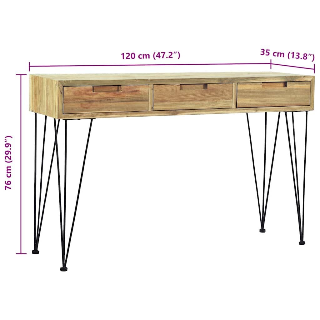 vidaXL Console Table 120x35x76 cm Solid Teak