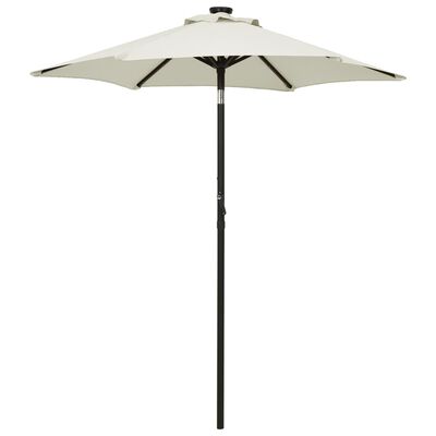 vidaXL Garden Parasol with LED Lights Sand 200x211 cm Aluminium