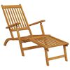 vidaXL Outdoor Deck Chairs with Footrests and Table Solid Wood Acacia
