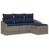 vidaXL Sofa Set with Cushion 4 pcs Grey Poly Rattan