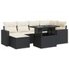 vidaXL 7 Piece Garden Sofa Set with Cushions Black Poly Rattan