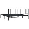 vidaXL Metal Bed Frame without Mattress with Headboard Black 193x203cm