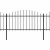 vidaXL Garden Fence with Spear Top Steel 1603.5x150 cm Black