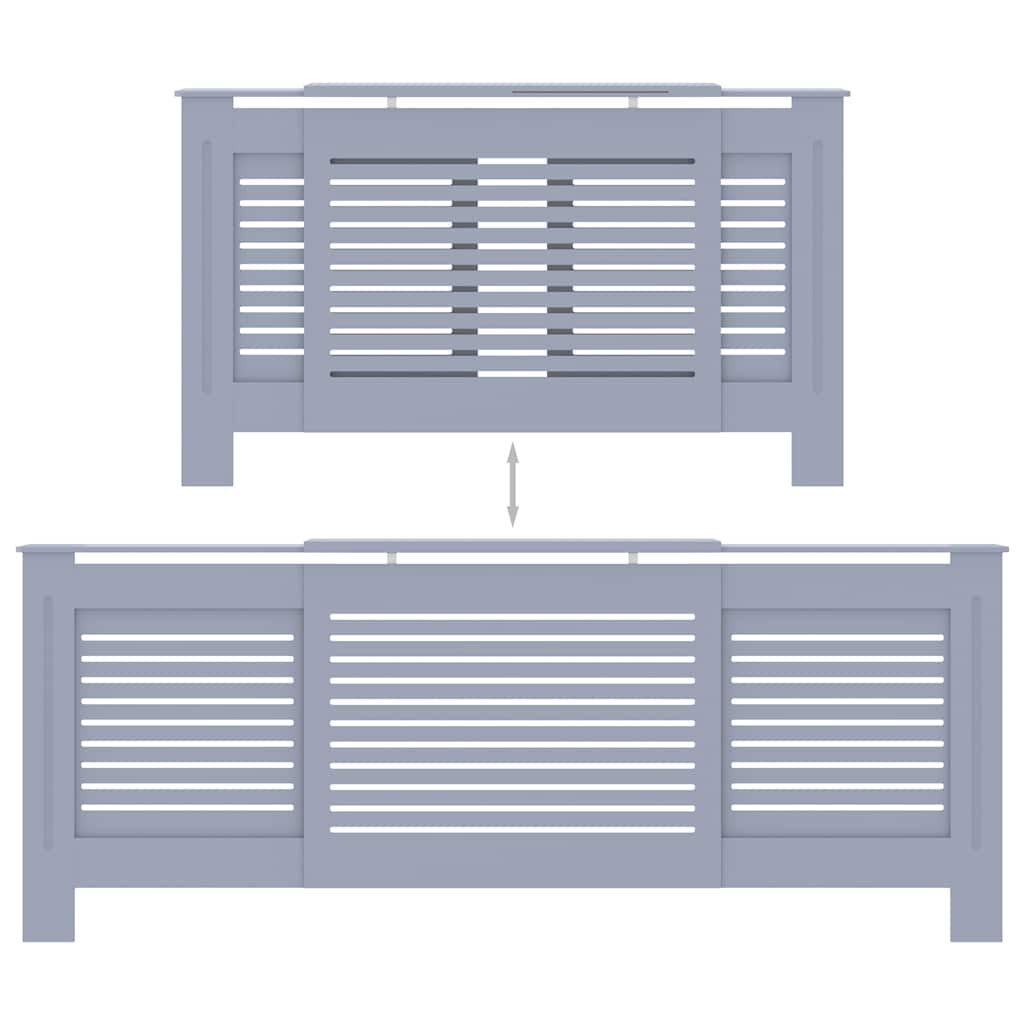 vidaXL MDF Radiator Cover Grey 205 cm