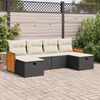 vidaXL 6 Piece Garden Sofa Set with Cushions Black Poly Rattan