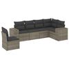 vidaXL 6 Piece Garden Sofa Set with Cushions Grey Poly Rattan