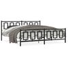 vidaXL Metal Bed Frame without Mattress with Footboard Black 193x203cm
