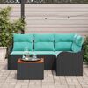 vidaXL Garden Sofa Set 5 pcs Black and turquoise