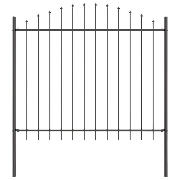 vidaXL Garden Fence 7 pcs Grey 170 x 190 cm Powder-Coated Steel