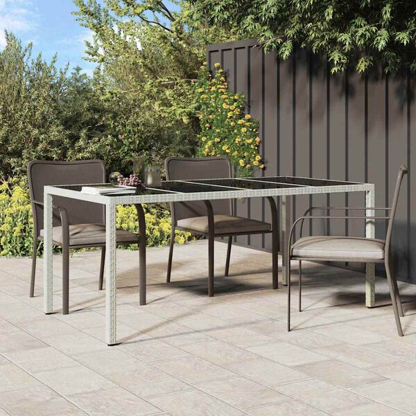 vidaXL Garden Dining Table White 190 x 90 x 75 cm Poly rattan